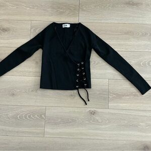 Black Lace-Up Women's top